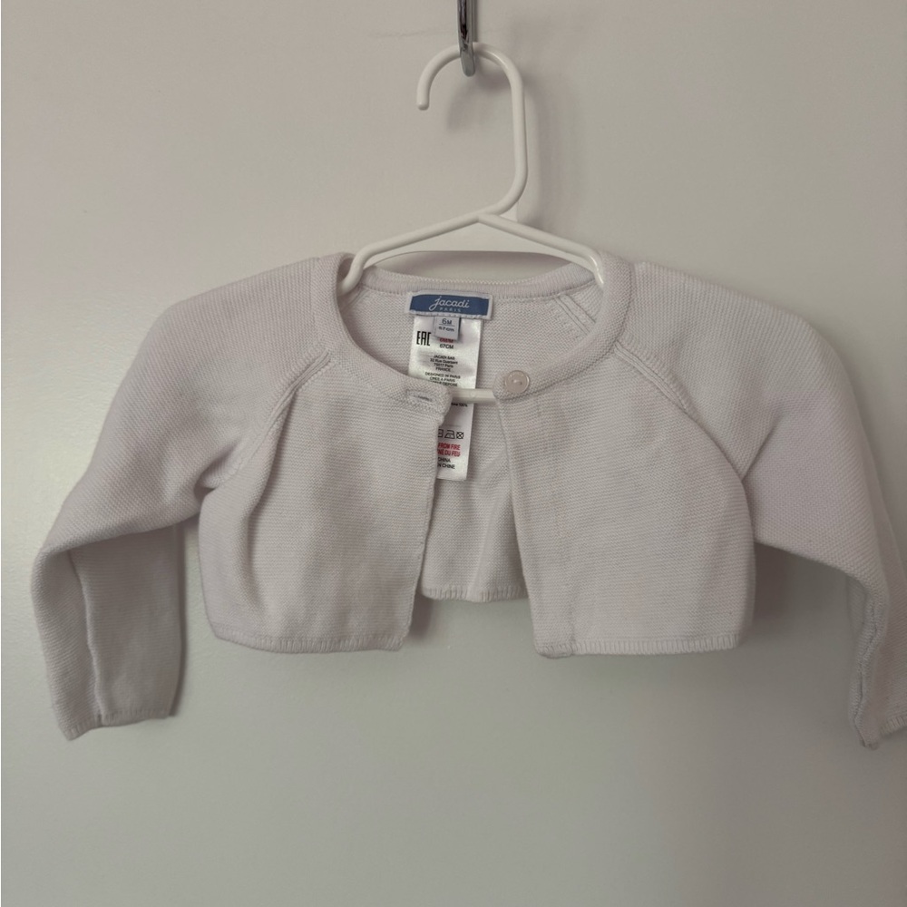 Jacadi White Knit Cropped Sweater